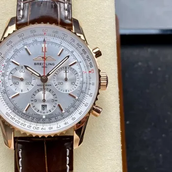 Breitling Navitimer RB0139211G1P1 Replica - Silbernes Zifferblatt Geriffelte Luenette
