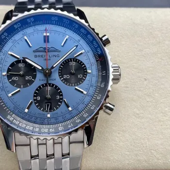 Breitling Navitimer AB0138241C1A1 Replica - Blaues Zifferblatt Geriffelte Luenette