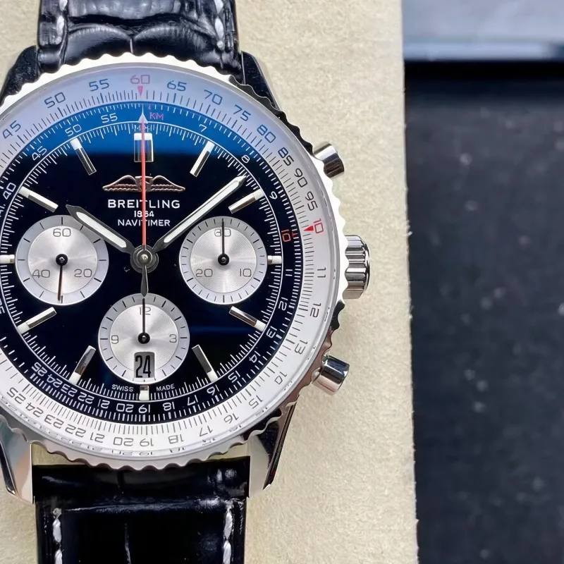 Breitling Navitimer AB0137211B1P1 Replica - Schwarzes Zifferblatt Geriffelte Luenette