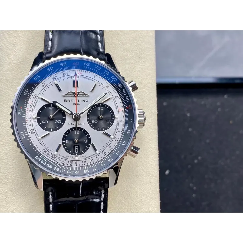 Breitling Navitimer AB0138241G1P1 Replica - Graues Zifferblatt Geriffelte Luenette