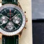 Breitling Navitimer RB01384A1L1P1 Replica - Gruenes Zifferblatt Geriffelte Luenette