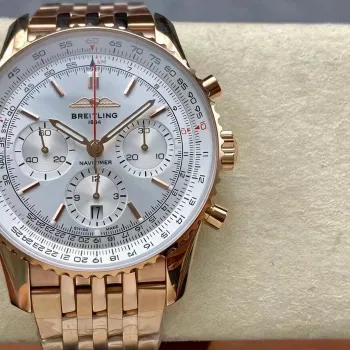 Breitling Navitimer RB0139211G1R1 Replica - Silbernes Zifferblatt Geriffelte Luenette