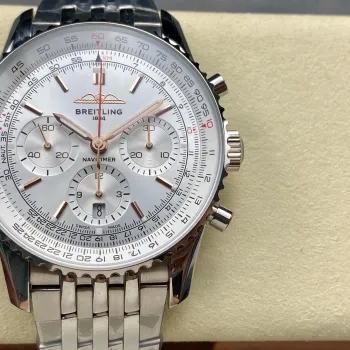 Breitling Navitimer AB0139211G1A1 Replica - Silbernes Zifferblatt Geriffelte Luenette