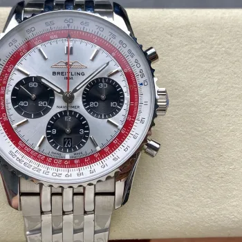 Breitling Navitimer AB01383B1G1A1 Replica - Silbernes Zifferblatt Geriffelte Luenette