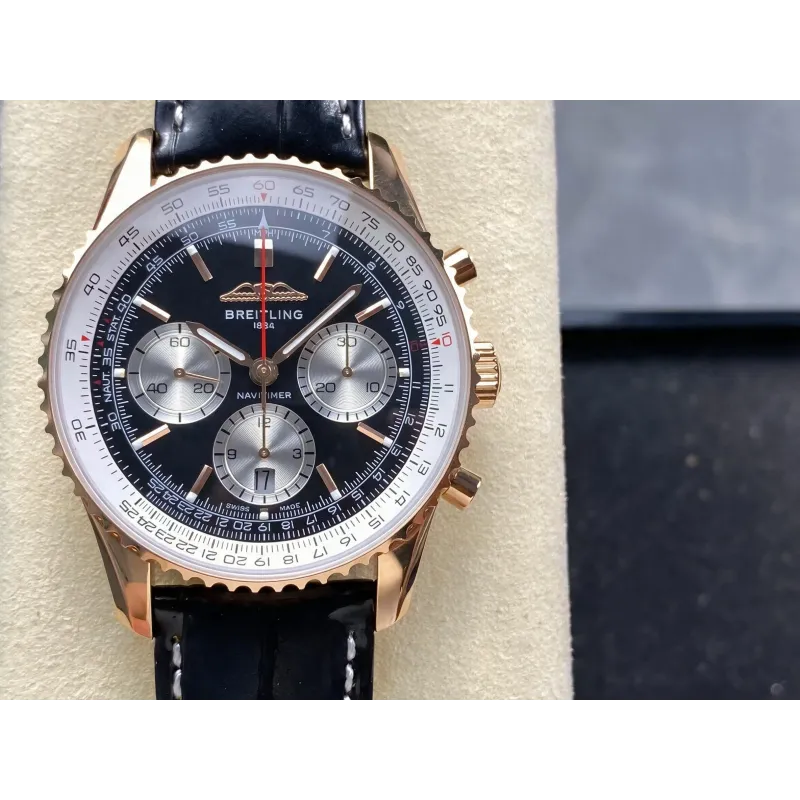 Breitling Navitimer RB0138211B1P1 Replica - Schwarzes Zifferblatt Geriffelte Luenette