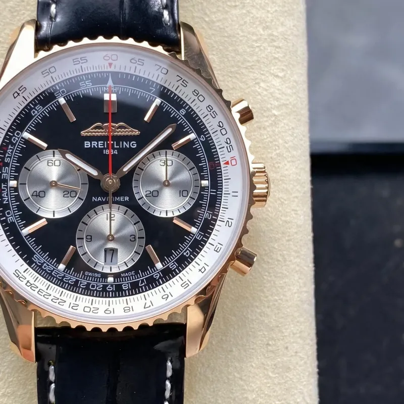 Breitling Navitimer RB0138211B1P1 Replica - Schwarzes Zifferblatt Geriffelte Luenette
