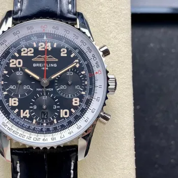 Breitling Navitimer PB02301A1B1P1 Replica - Schwarzes Zifferblatt Geriffelte Luenette