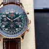 Breitling Navitimer RB12302A1L1P1 Replica - Gruenes Zifferblatt Geriffelte Luenette