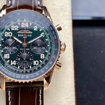 Breitling Navitimer RB12302A1L1P1 Replica - Gruenes Zifferblatt Geriffelte Luenette