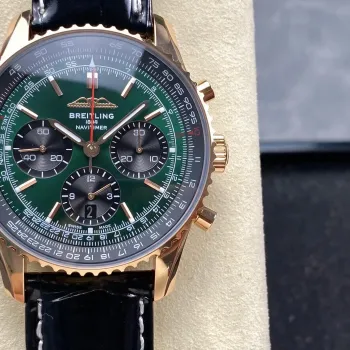 Breitling Navitimer RB0137241L1P1 Replica - Gruenes Zifferblatt Geriffelte Luenette