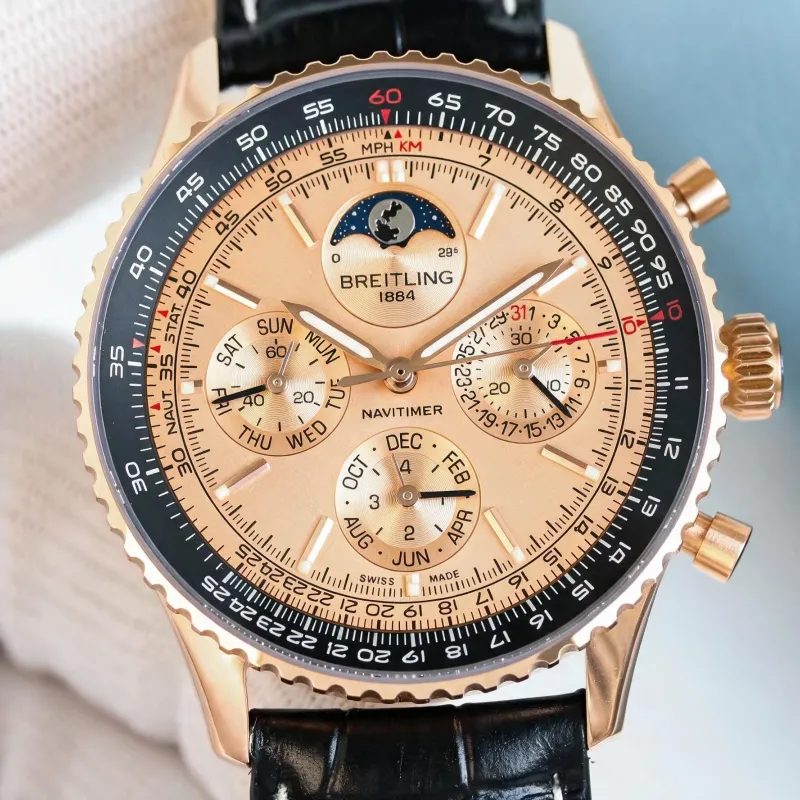 Breitling Navitimer RB19101A1H1P1 Replica - Rose Gold Geriffelte Luenette