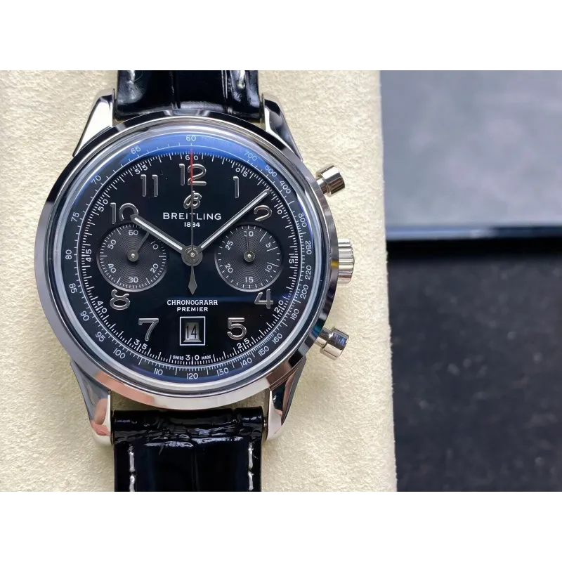 Breitling Premier AB0145221B1P1 Replica - Schwarzes Zifferblatt Edelstahl