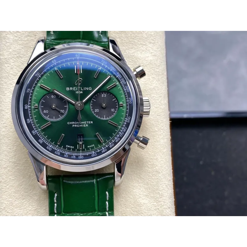 Breitling Premier AB0118221L1P1 Replica - Gruenes Zifferblatt Edelstahl