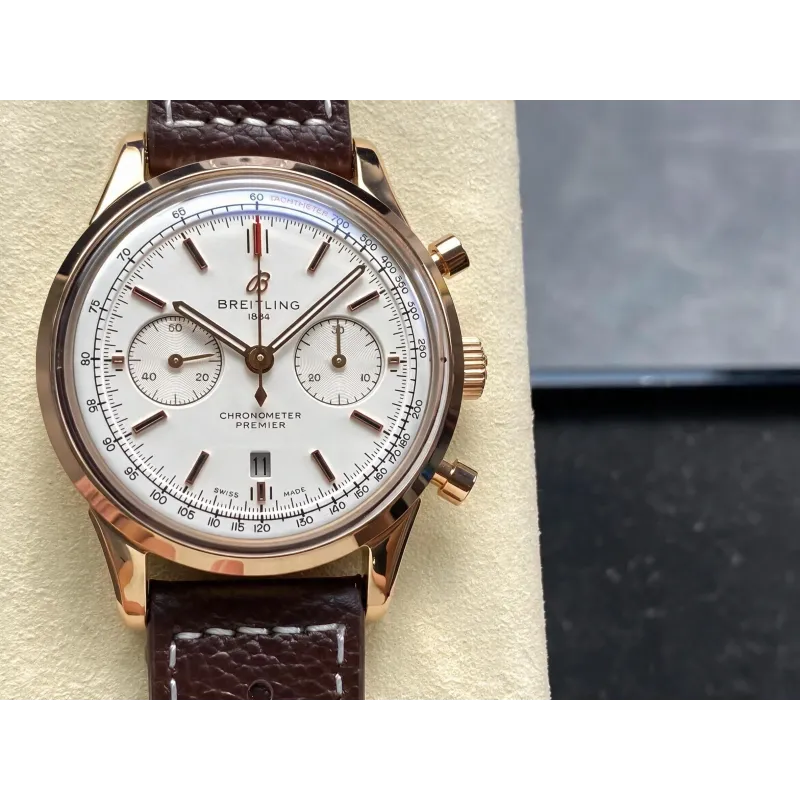 Breitling Premier RB0118371G1P1 Replica - Silbernes Zifferblatt Bicolor