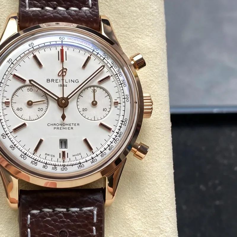 Breitling Premier RB0118371G1P1 Replica - Silbernes Zifferblatt Bicolor