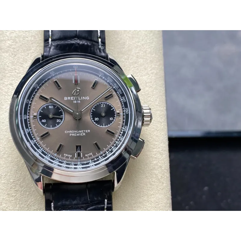 Breitling Premier B01 Chronograph 42 AB0118221B1P2 Replica - Graues Zifferblatt Edelstahl