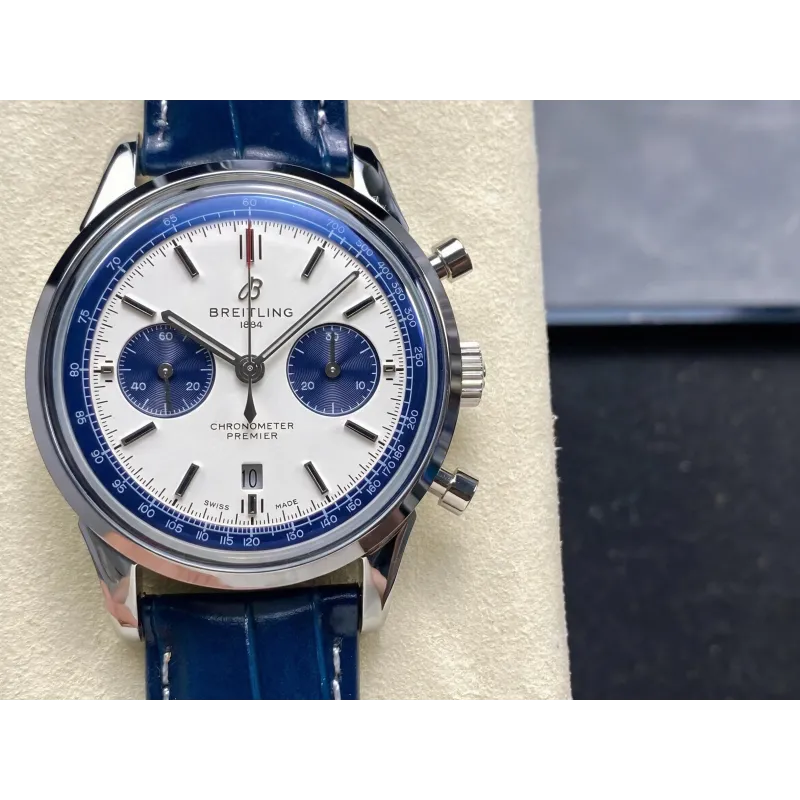 Breitling Premier AB01186A1G1P1 Replica - Silbernes Zifferblatt Edelstahl