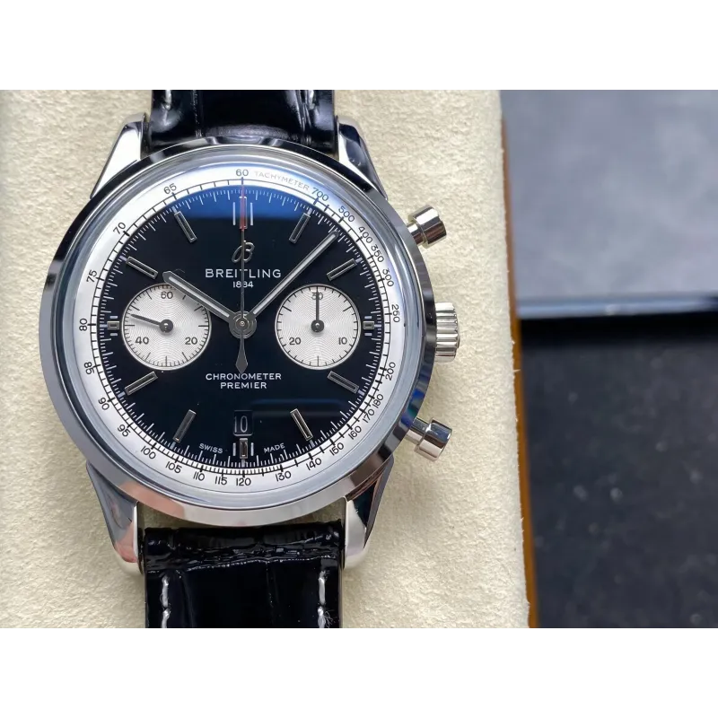 Breitling Premier AB0118371B1P2 Replica - Schwarzes Zifferblatt Edelstahl
