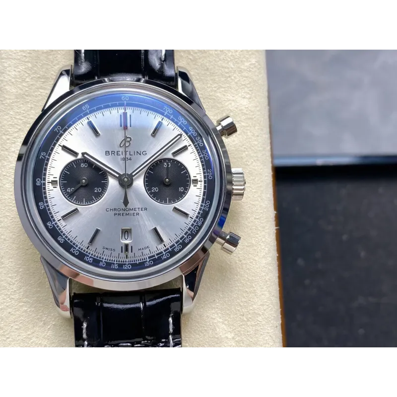 Breitling Premier AB0118221G1P2 Replica - Silbernes Zifferblatt Edelstahl
