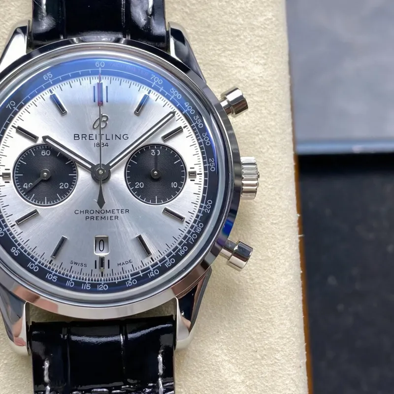Breitling Premier AB0118221G1P2 Replica - Silbernes Zifferblatt Edelstahl