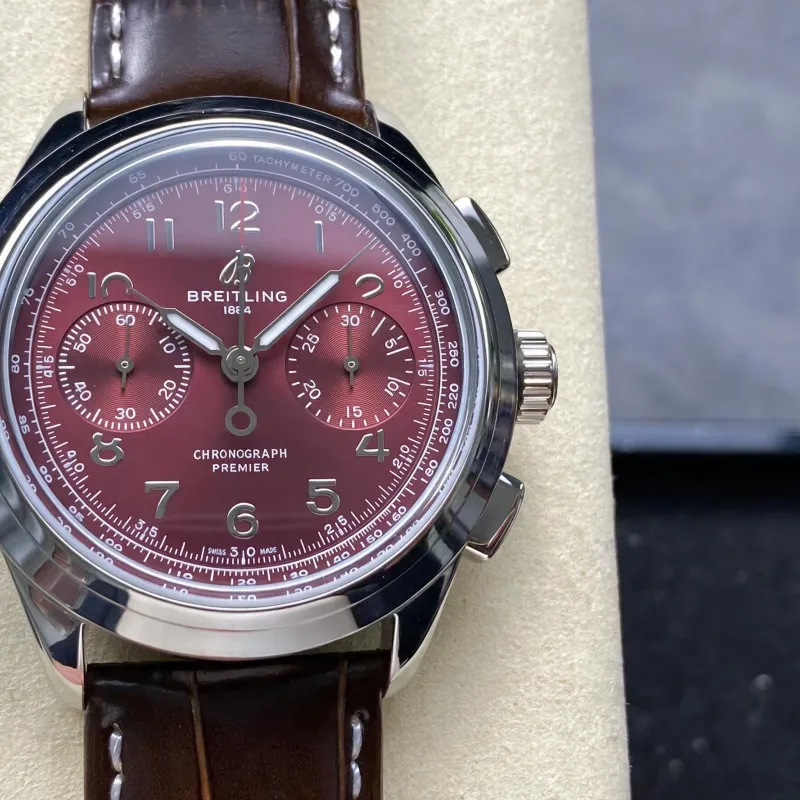 Breitling Premier B09 Chronograph 40 AB0930D41K1P1 Replica - Rotes Zifferblatt Edelstahl