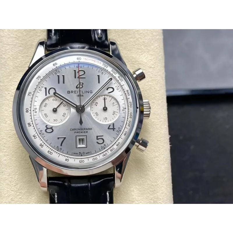 Breitling Premier AB0930371G1P1 Replica - Silbernes Zifferblatt Edelstahl