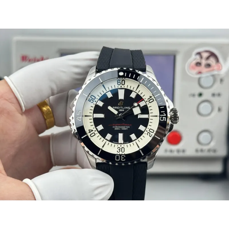 Breitling Superocean Automatic 46 A17378211B1S1 Replica - Cream Kautschukarmband
