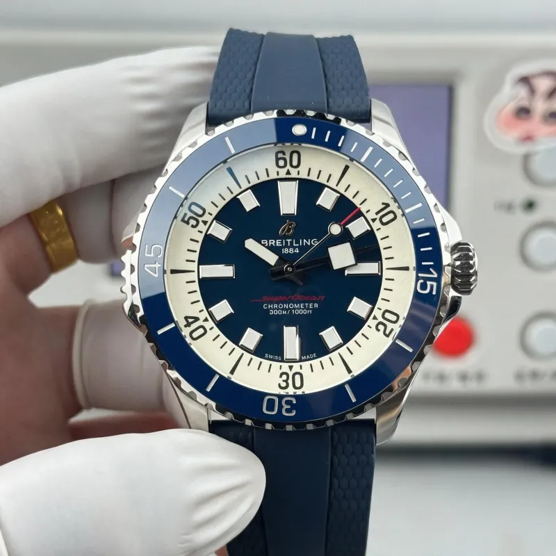 Breitling Superocean Automatic 46 A17378211B1S1 Replica - Cream Kautschukarmband