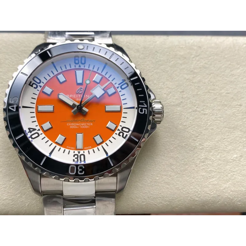 Breitling Superocean Automatic 42 A17376211O2A1 Replica - Orangefarbenes Zifferblatt Edelstahl