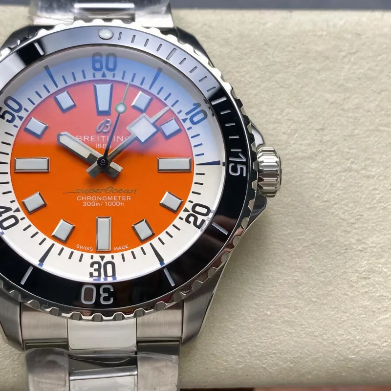 Breitling Superocean Automatic 42 A17376211O2A1 Replica - Orangefarbenes Zifferblatt Edelstahl
