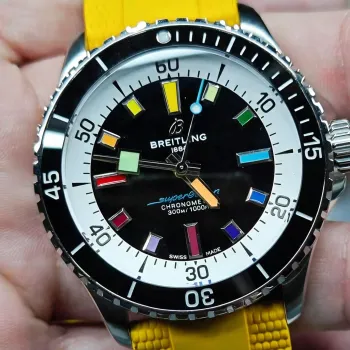 Breitling Superocean A17375211B2S4 Replica - Schwarzes Zifferblatt Geriffelte Luenette