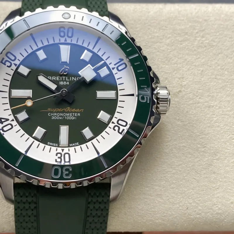 Breitling Superocean 42 A17375A31L1S1 Replica - Gruenes Zifferblatt Kautschukarmband