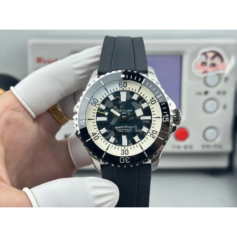 Breitling Superocean E10379351B1S1 Replica - Blaues Zifferblatt Kautschukarmband