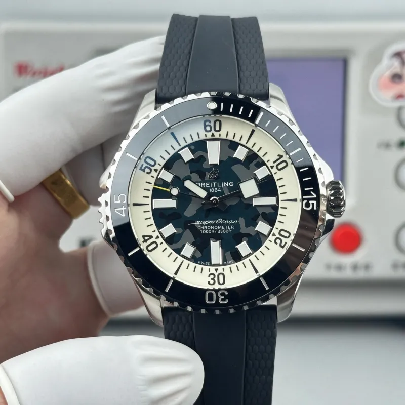 Breitling Superocean E10379351B1S1 Replica - Blaues Zifferblatt Kautschukarmband