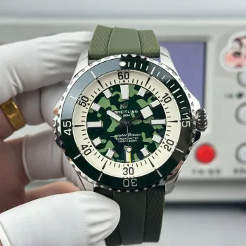 Breitling Superocean Automatic 46 E10379D31L1S1 Replica - Gruenes Zifferblatt Kautschukarmband