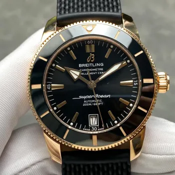 Breitling Superocean Heritage RB2010121B1S1 Replica - Schwarzes Zifferblatt Geriffelte Luenette