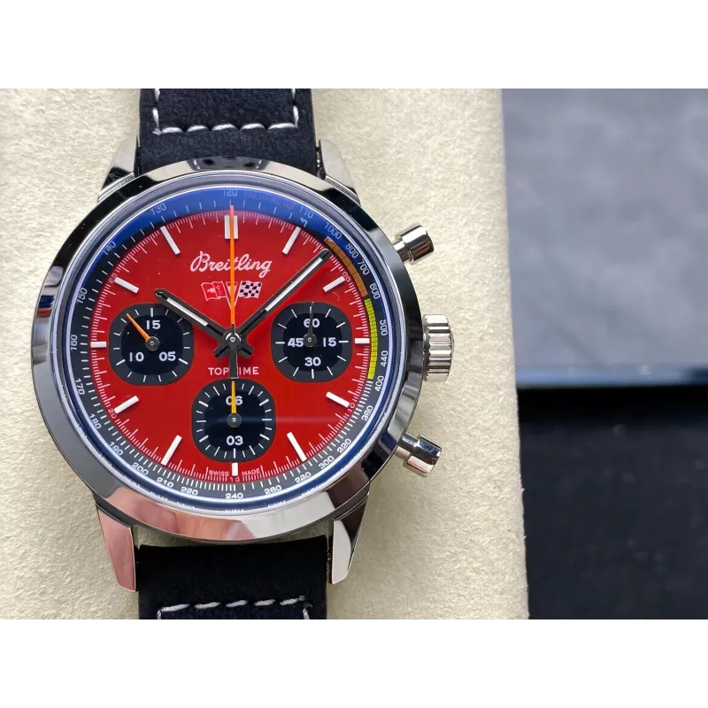 Breitling Top Time B01 Classic Cars A25310241K1X1 Replica - Rotes Zifferblatt Edelstahl