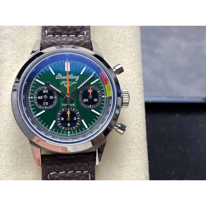 Breitling Top Time B01 Ford Mustang AB01762A1L1X1 Replica - Gruenes Zifferblatt Edelstahl