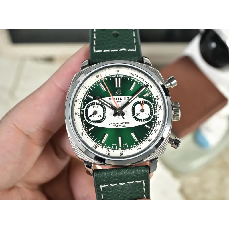 Breitling Top Time Chronograph AB01771A1L1X1 Replica - Gruenes Zifferblatt Edelstahl