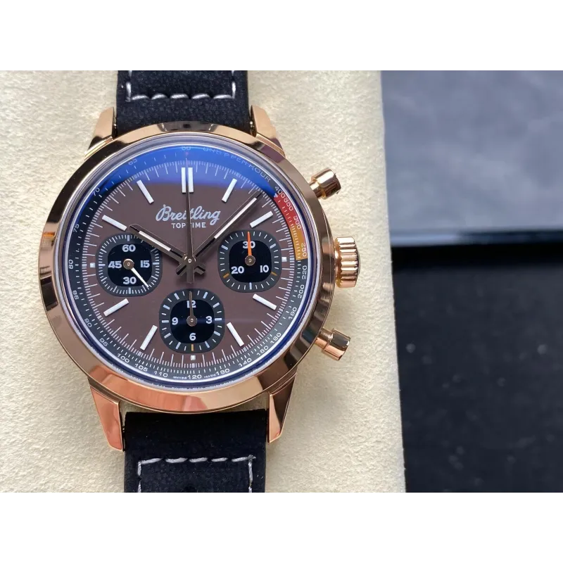 Breitling Top Time B01 Chronograph RB01761A1Q1X1 Replica - Braunes Zifferblatt Lederarmband