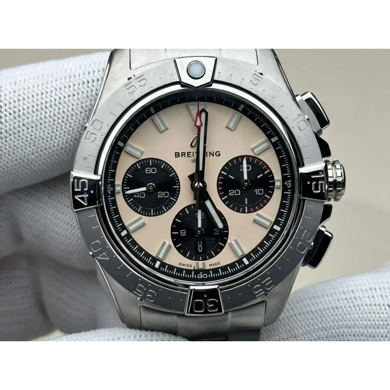 Breitling Chronomat B01 44 AB0147101A1A1 Replica - Beige Edelstahl