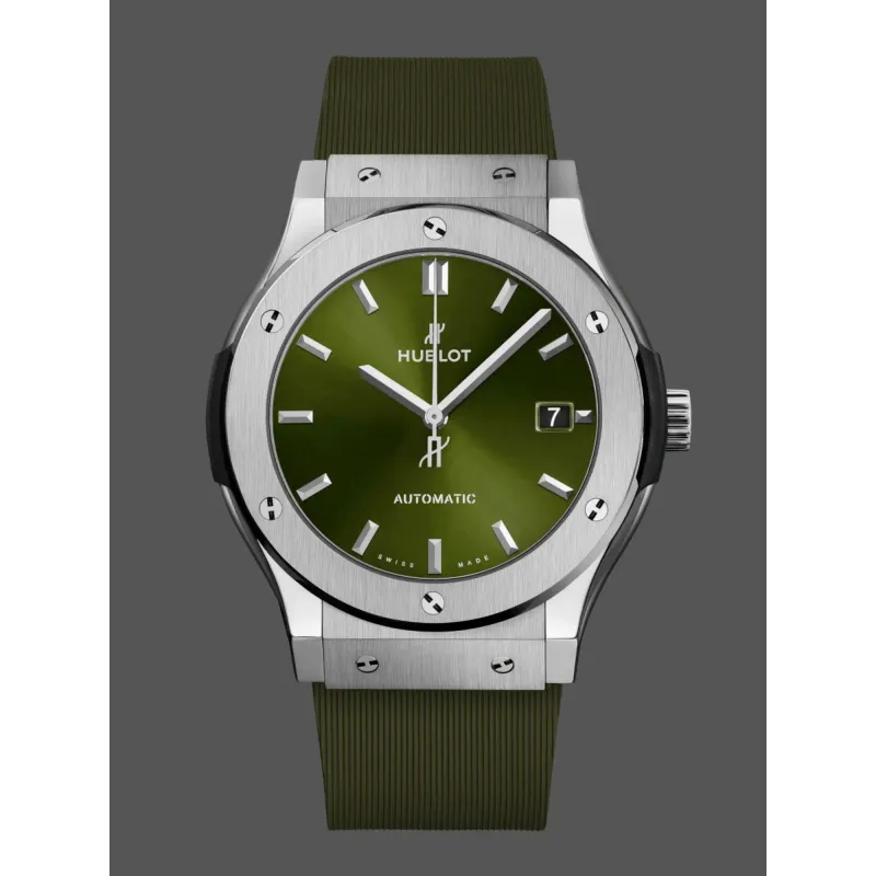 Hublot Classic Fusion Titanium Green 542.NX.8970.RX Replica - Gruenes Zifferblatt