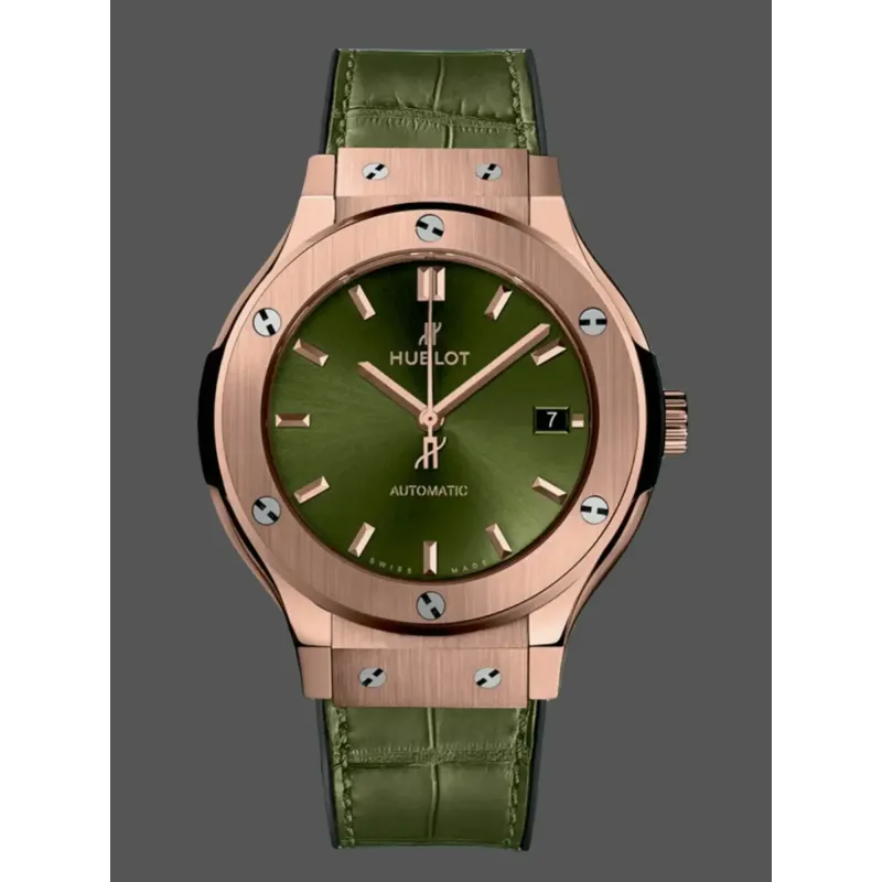 Hublot Classic Fusion King Gold Green Unisex CLASSIC FUSION KING GOLD GREEN 38MM Replica - Gruenes Zifferblatt
