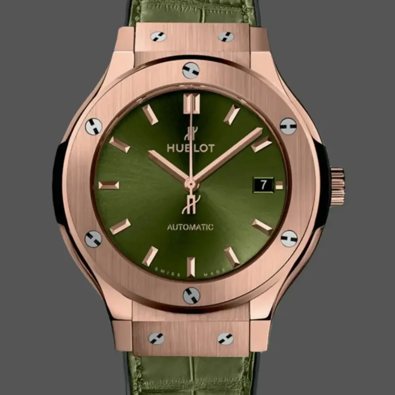 Hublot Classic Fusion King Gold Green Unisex CLASSIC FUSION KING GOLD GREEN 38MM Replica - Gruenes Zifferblatt