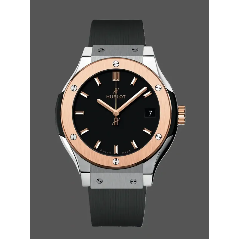 Hublot Classic Fusion 542.NO.1181.RX Replica - Schwarzes Zifferblatt Kautschukarmband