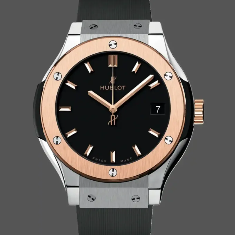 Hublot Classic Fusion 542.NO.1181.RX Replica - Schwarzes Zifferblatt Kautschukarmband