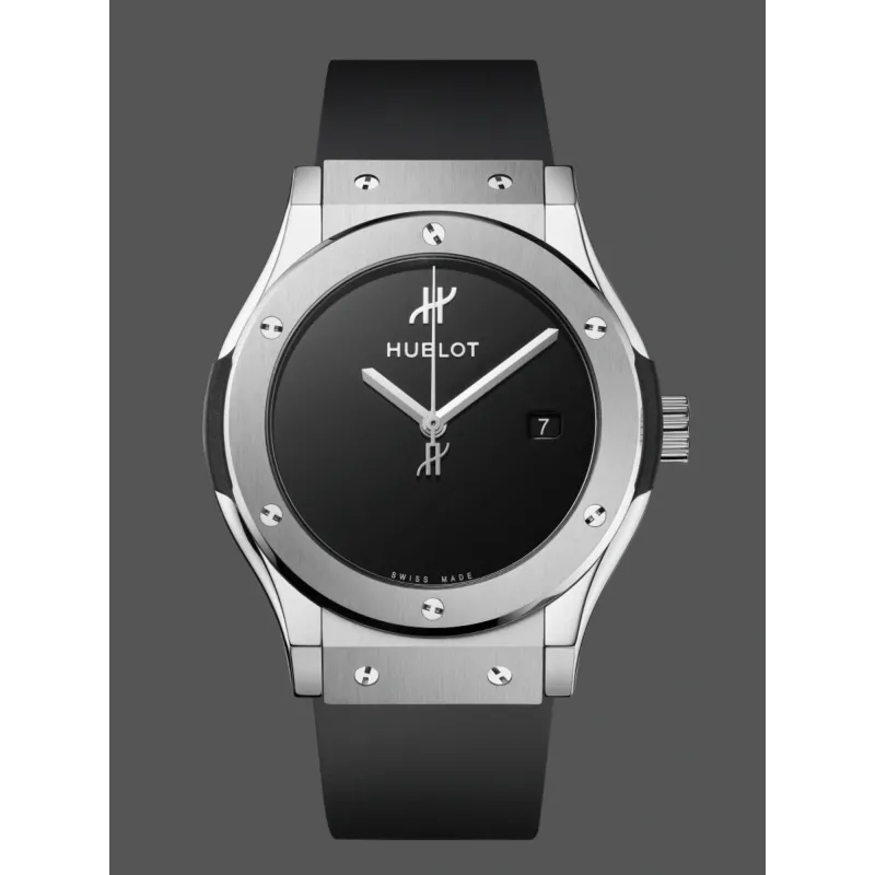 Hublot Classic Fusion 542.NX.1270.RX.MDM Replica - Schwarzes Zifferblatt Kautschukarmband
