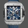 Hublot Square Bang Unico Titanium Blue 821.NX.5170.RX Replica - Kautschukarmband Titan