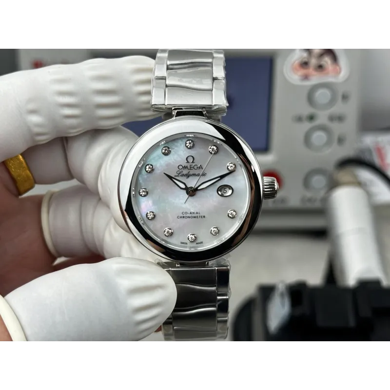 Omega Ladymatic Unisex 425.30.34.20.55.002 Replica - Perlmutt-Zifferblatt Edelstahl