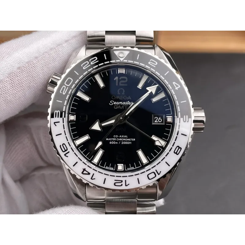 Omega Seamaster Planet Ocean GMT 215.30.44.22.01.001 Replica - Schwarzes Zifferblatt